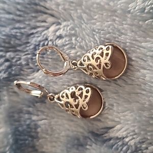 - Taupe Silver Dangle